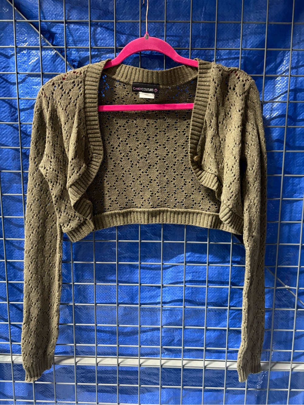 beige sparkly Bolero cardigan